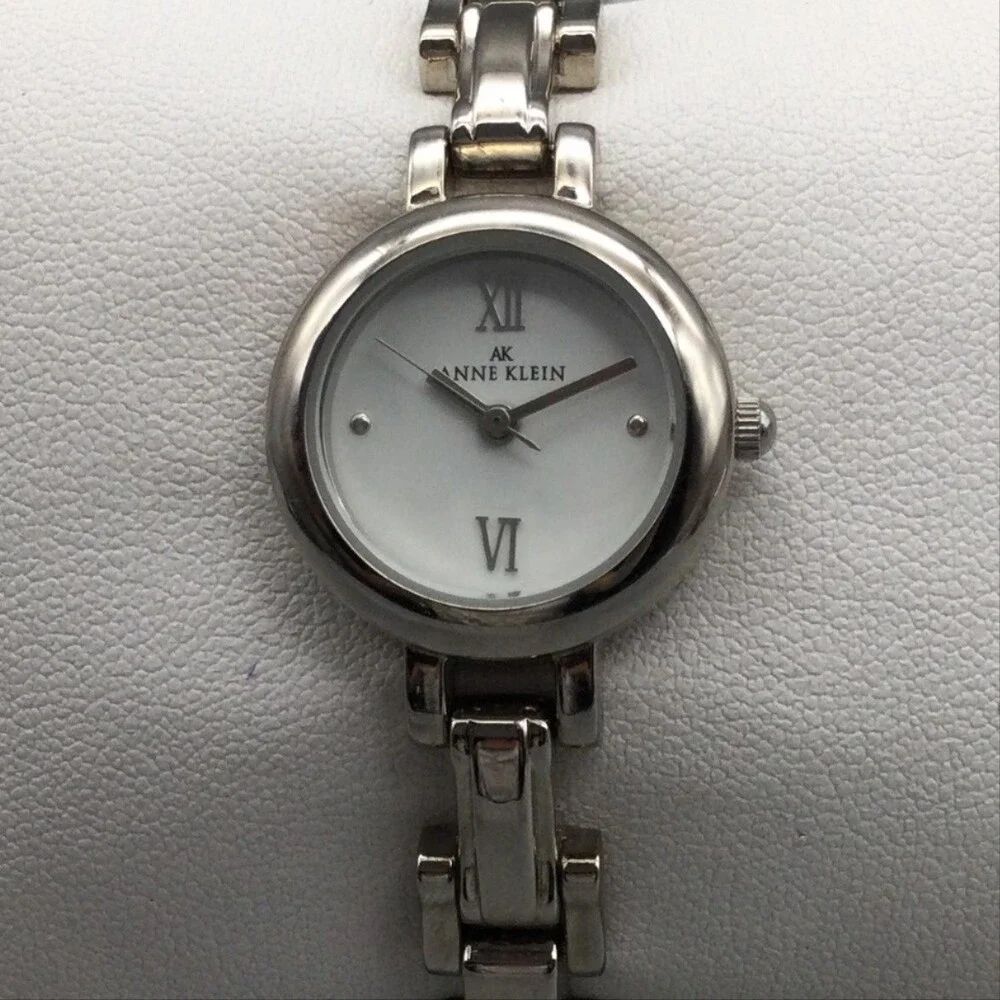 Anne Klein Womens Watch 22mm White Dial Silver Tone 10/6155 New Battery 6